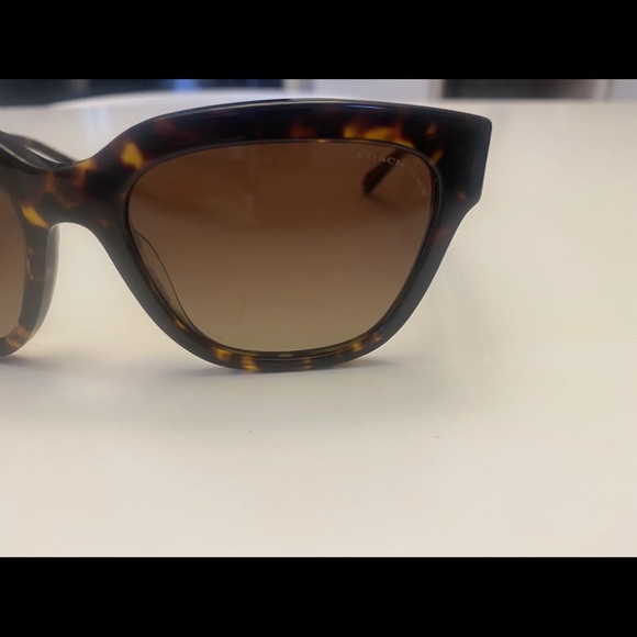 NWT COACH Tortoise Glitter Signature C Sunglasses HC8262 Brown - Picture 8 of 12